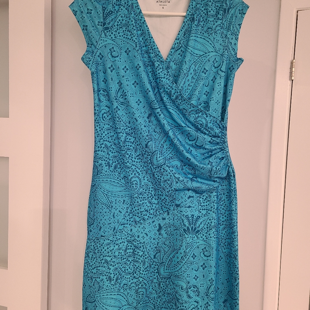 Athletica dress turquoise paisley
